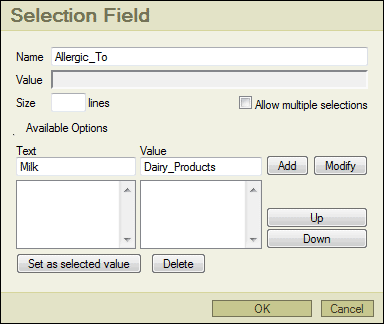 Selection Field